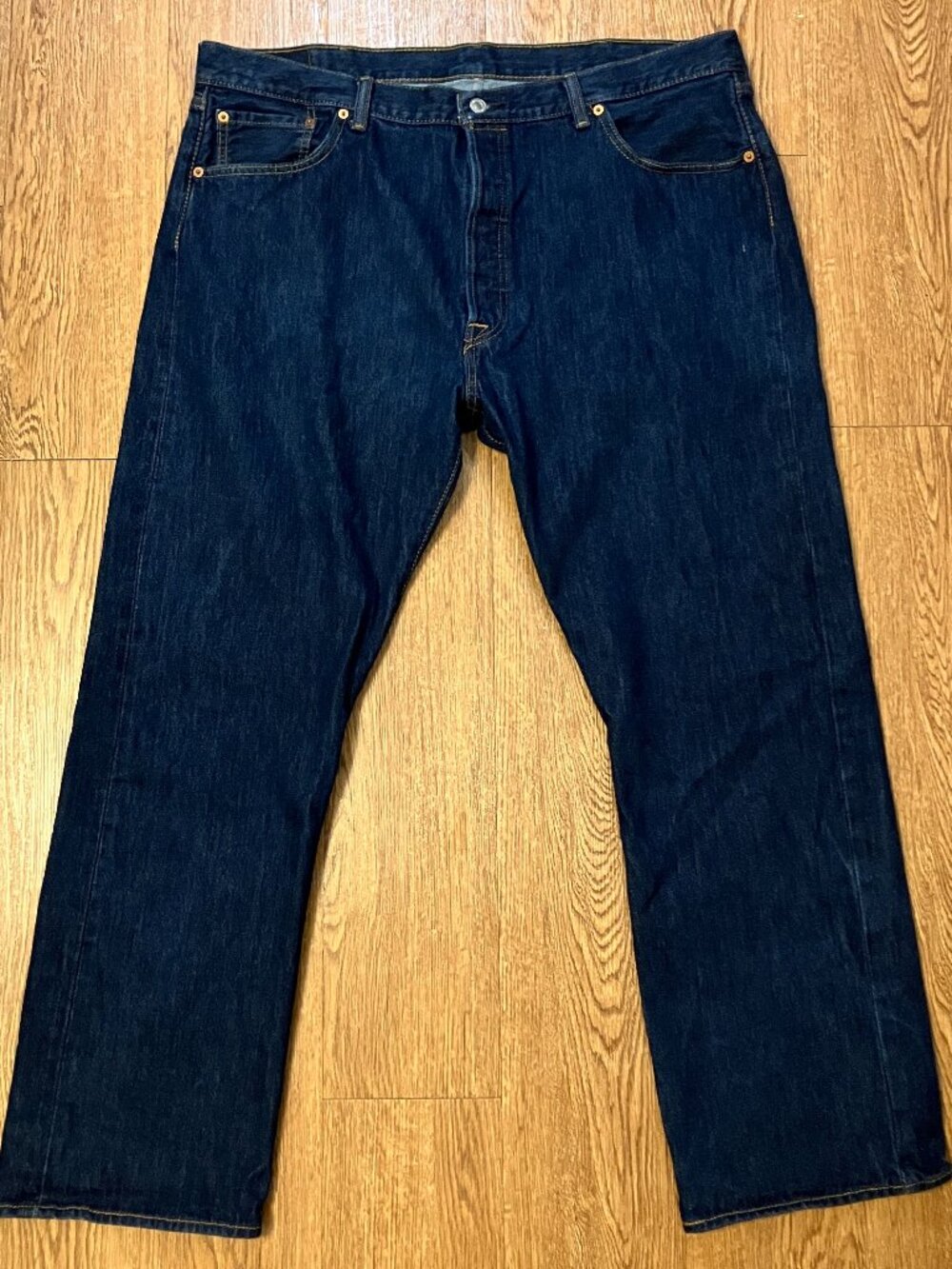 Levi's 501 Jeans Original Fit Dark Wash Indigo Blue Denim 100% Cotton